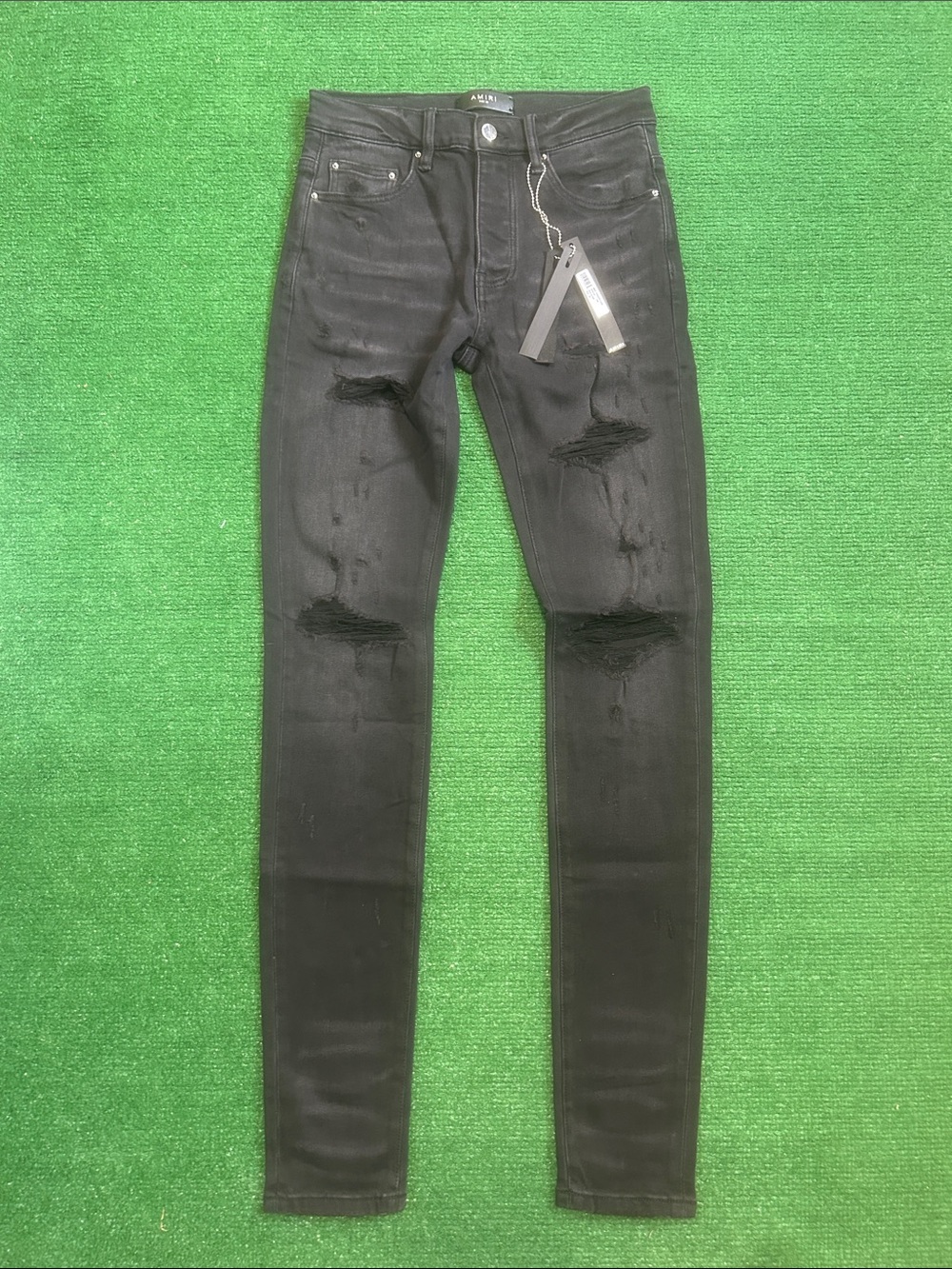 Used Mike Amiri Aged Black Thrasher Jeans Size 29